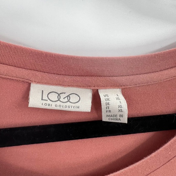 LOGO Lori Goldstein Light Tunic Blouse Quarter Sleeve Scoop Neckline Women Large - Picture 7 of 9